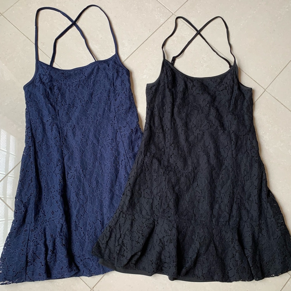 (XS) 2 for 1 Cotton On Lace Dress in Blue and Black